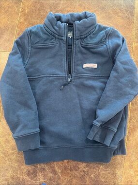 Vineyard Vines Navy Half-Zip Pullover with Logo Patch